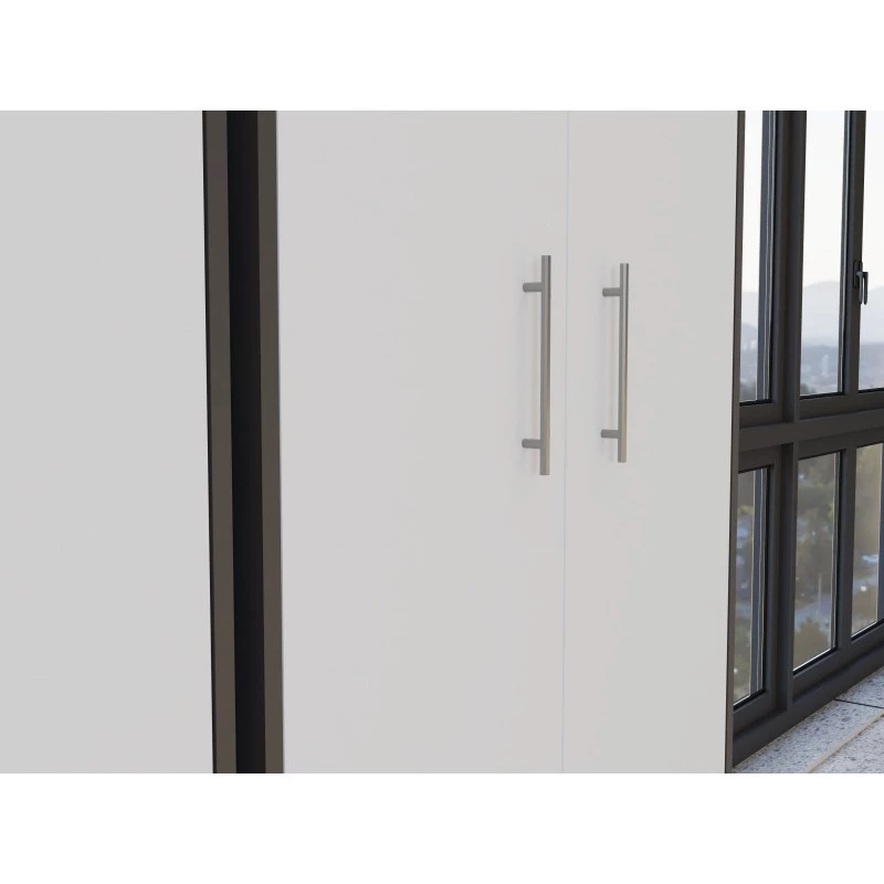 OLIV 2D CLOSED SHELVING UNIT, antraciet/wit SET