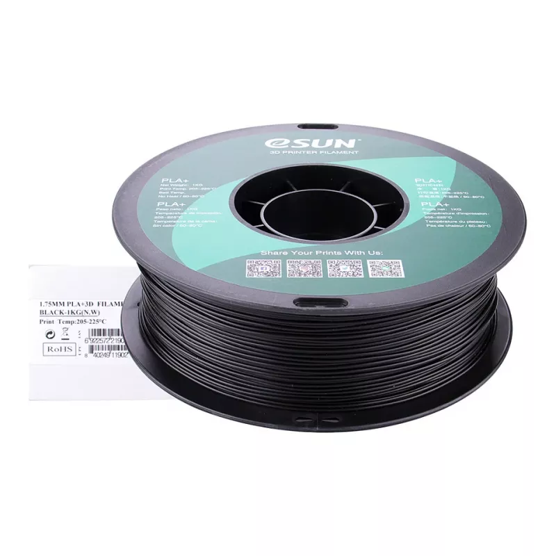 PLA+ 1,75 mm zwart 1 kg
