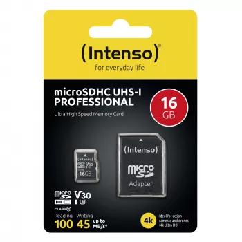 GEHEUGEN MICRO SDHC 16GB C10/W/ADAPTER 3433470 INTENSO