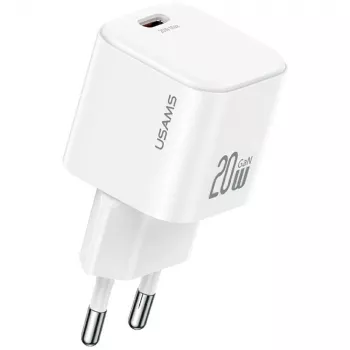 Oplader usams USA001627 20W 1×USB-C met USB-C-kabel — snellaadadapter voor telefoons en tablets