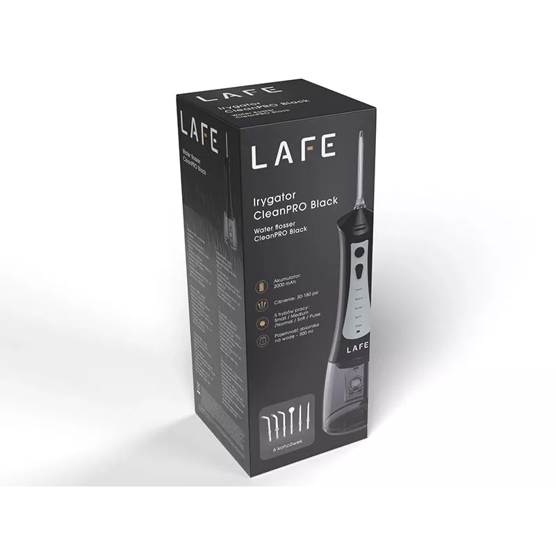 Lafe CleanPRO monddouche, 5 standen, 300 ml, zwart