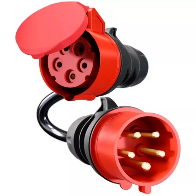 Adapter voor Gemini flex 11 kW, CEE rood driefasige wisselstroom 16A > CEE rood 32A (zwart, 30 cm)