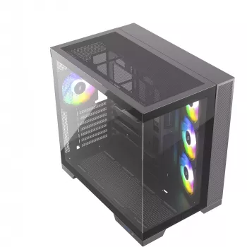 Silentware View A-RGB zwart PC-behuizing VIEWzwart — mid-tower-behuizing met A-RGB-verlichting