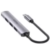 USB-C-hub Unitek H1208B — 1x USB-A 5 Gbit/s, 3x USB-A 2.0, USB-C-host, aluminium behuizing, 0,20 m kabel