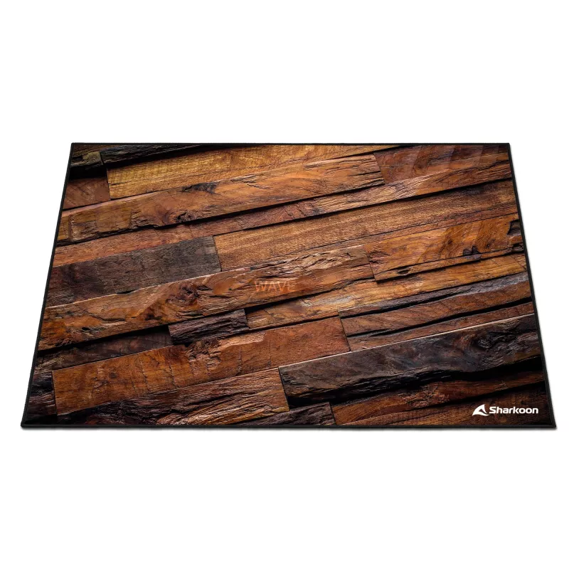 Sharkoon SKILLER SFM12 Wood stoelmat voor gamingstoel, 140 x 100 cm, bruin