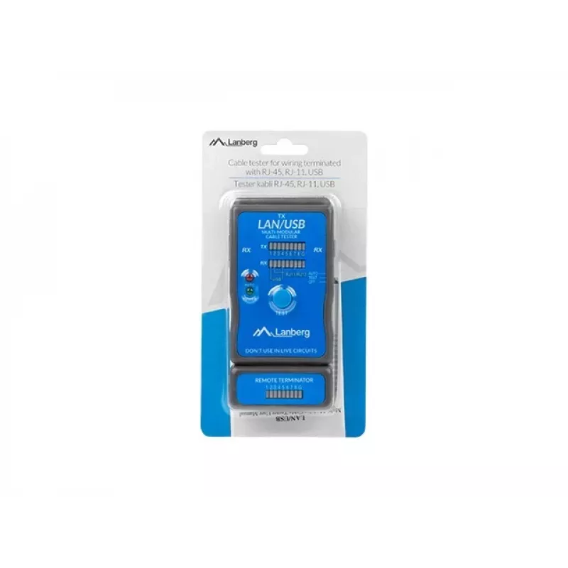 Lanberg NT-0403 netwerkkabeltester PoE-tester blauw