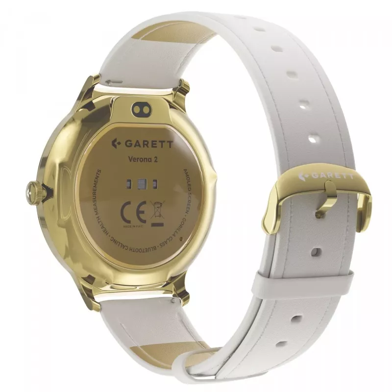Smartwatch Garett Verona 2 Gold Mesh met Bluetooth en hartslagmeter