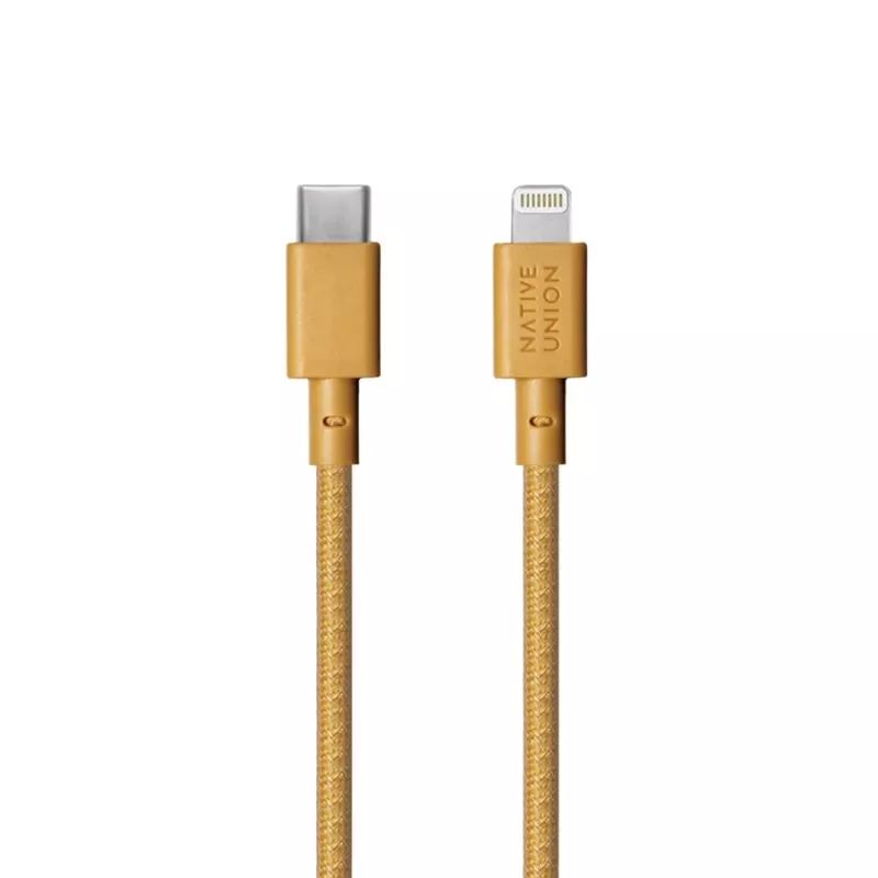 Native Union Night Cable USB-C-naar-Lightning-kabel, 3 m, Kraft (NCABLE-CL-KFT-NP)