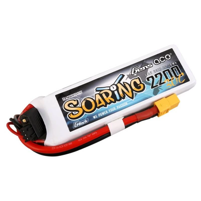 Gens Ace G-Tech Soaring 2200mAh 7.4V 30C 2S1P XT60 accu