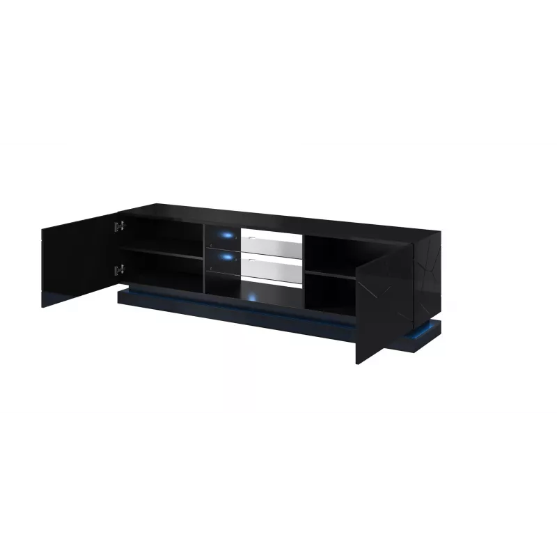 Cama TV-kast QIU 200 MDF zwart glanzend/zwart glanzend