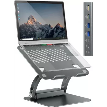 Exsys Laptopstandaard 7 in 1 USB-C DockingS voor laptop notebook MacBook tablet (EX-1224HM)