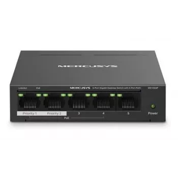 Mercusys 5-poorts Gigabit desktop switch met 4-poorts PoE+