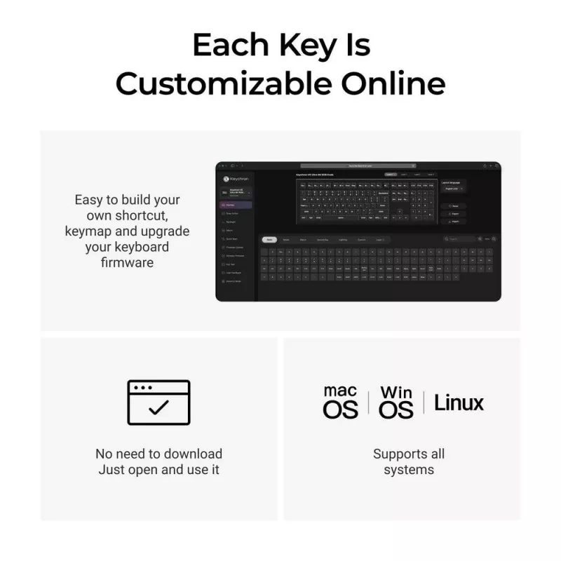 Mechanisch Full-size (100%) toetsenbord Keychron V6 Ultra 8K — QWERTY, Bluetooth, RGB-LED, zwart