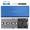 SSD-behuizing QOLTEC 51832 — externe M.2 SATA, USB 3.0, tot 2 TB, blauw, ondersteunt 30 mm drives, 4 slots