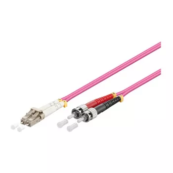 Patchkabel LWL duplex OM4 (multimode, 50/125) LC/ST, LSZH, omkeerbare polariteit, 0,5m, Good Connections®
