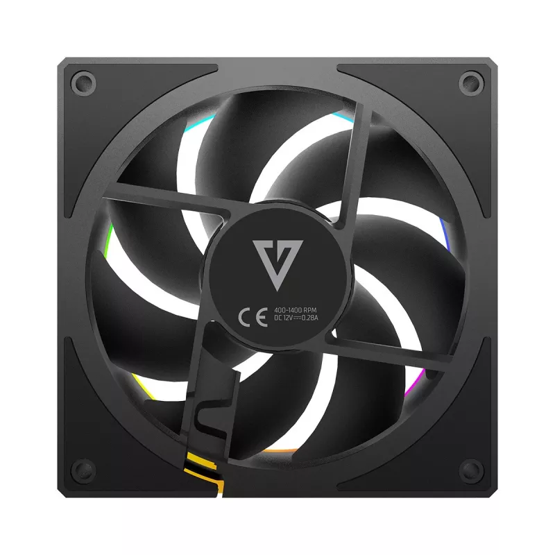 Behuizingsventilator MODECOM VOLCANO LOOP 120 ARGB Reverse Fan zwart 120 mm PWM 400–1400 RPM ARGB-header