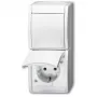 Stopcontact Busch-Jaeger 2601/6/20 EW-54 CEE 7/3 2P+E 16A 250V IP44 wit