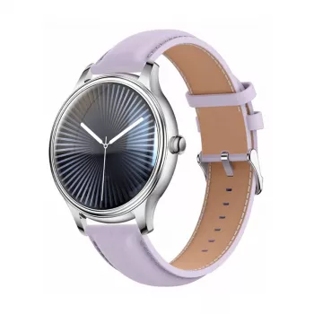 Smartwatch Colmi L28 zilverpaars met paarse lederen band