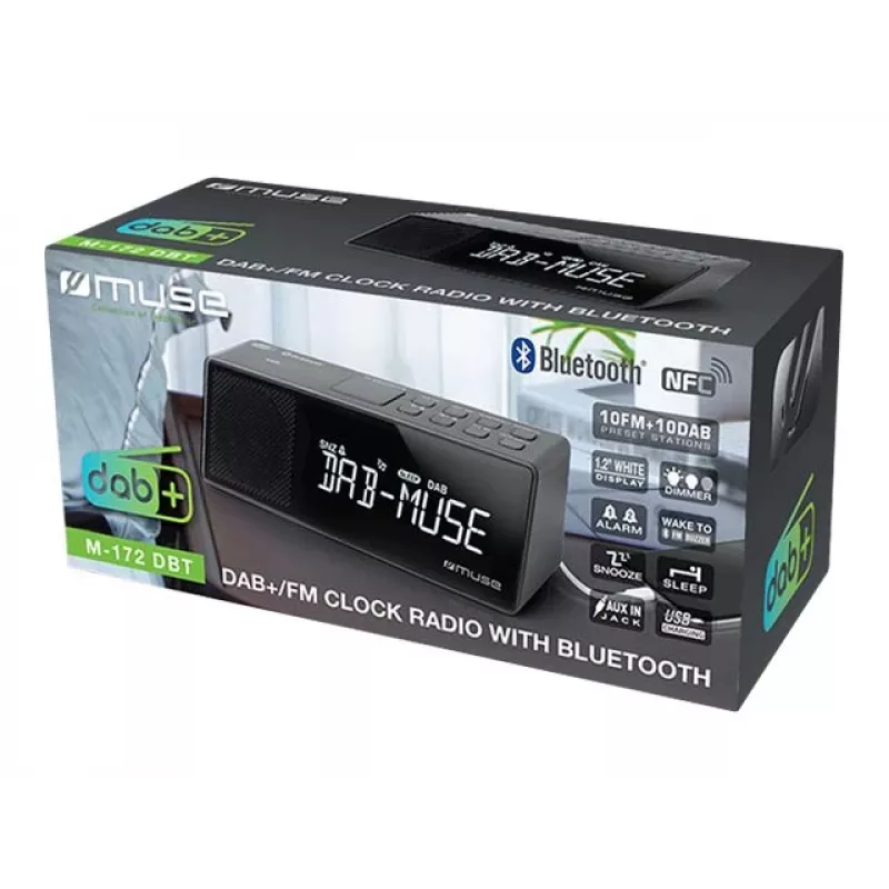 Muse M-172 DBT Draagbare DAB+/FM RDS-radio, Zwart
