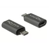 DeLOCK - USB-adapter - USB-C (W) naar Micro-USB Type B (M) - USB 3.1 Gen 1 - 2,8 cm - Antraciet (65927)