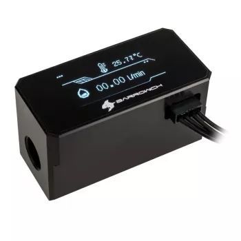Doorstroommeter Barrow FBFT08 B – OLED-display, zwart