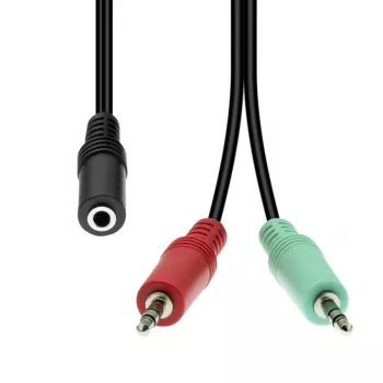 Audiokabel ProXtend 4-pins naar 2× 3-pins M4F2XM3-004, 0,5 m, 0,02 kg
