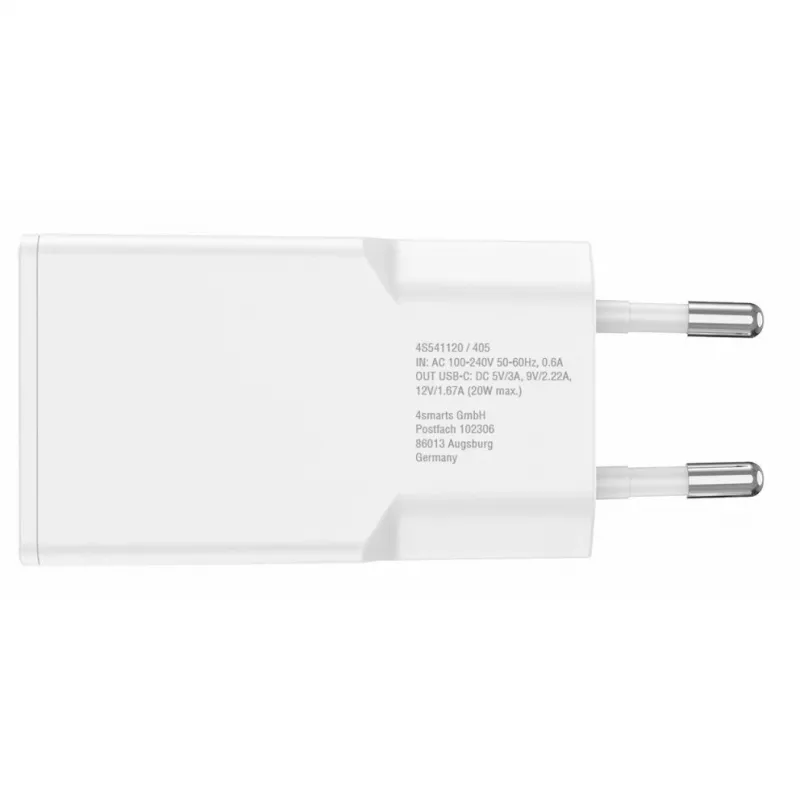 Oplader indoor 4smarts 540020 snelladen smartphone tablet wit