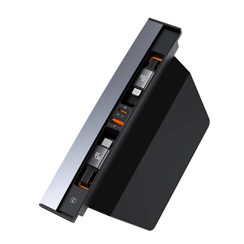 Hub Baseus T-Space met USB-C-naar-Lightning-kabels voor Tesla-voertuigen (zwart)