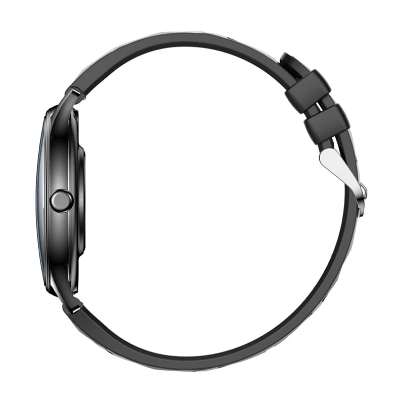 Smartwatch Colmi L28 met zwarte siliconen en zwarte lederen band