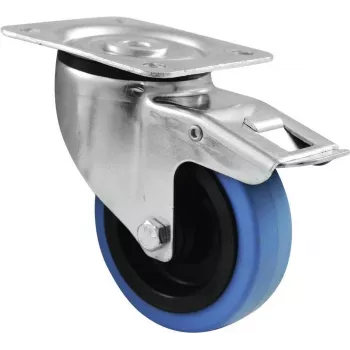 Transportwiel Roadinger 30004007 100 mm blauw met rem