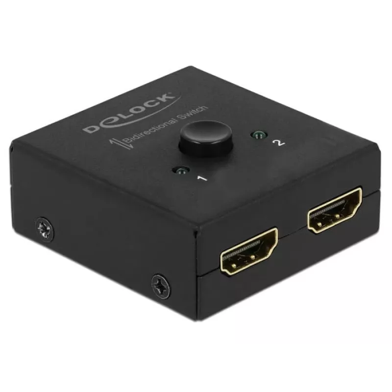 DeLock HDMI 2-1 bidirectioneel 4K 60 Hz compact - retail box - video-/audioswitch - 2 x HDMI - desktop (64072)