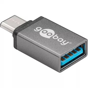 Wentronic Goobay USB-C™-adapter - USB 3.0 A-bus, grijs - voor verbinding tussen USB-C™- en USB-A-apparaten (56621)