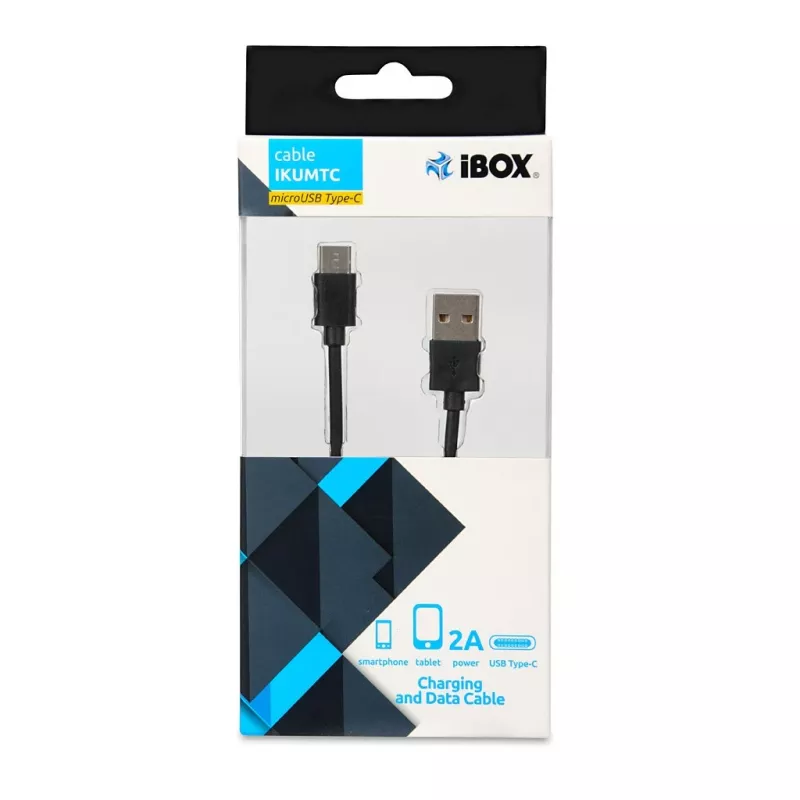 iBox IKUMTC USB-kabel 1 m USB 3.2 Gen 1 (3.1 Gen 1) USB A USB C zwart