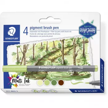 Staedtler pigment brush pen 371 vezelstift geel 1 stuk