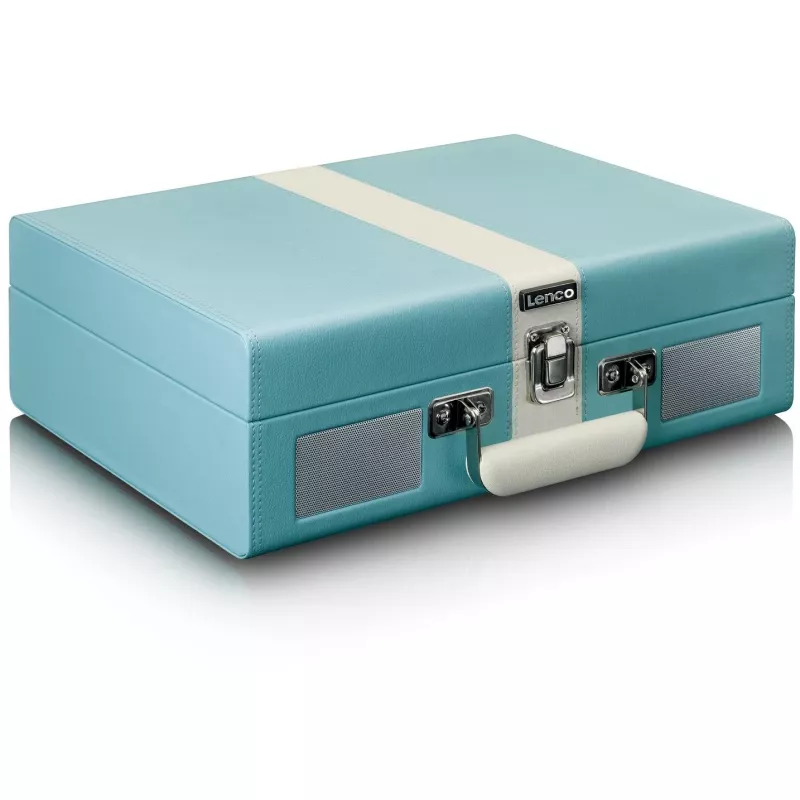 Riem aangedreven audioplatenspeler Lenco TT-110 blauw wit halfautomatisch