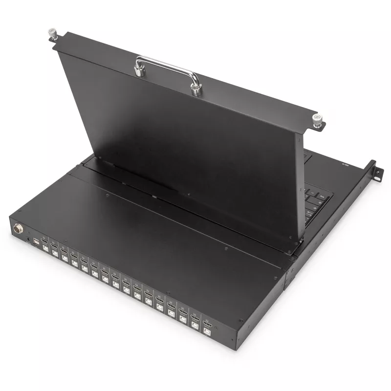 Digitus 17 inch HD LCD KVM-console 16-poorts HDMI Duits toetsenbord