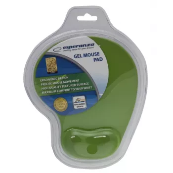 Muispad ESPERANZA EA137G gel met polssteun, effen groen, antislip onderkant