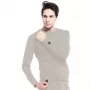 Glovii GJ1GL blouse ronde hals lange mouw grijs elastaan polyester