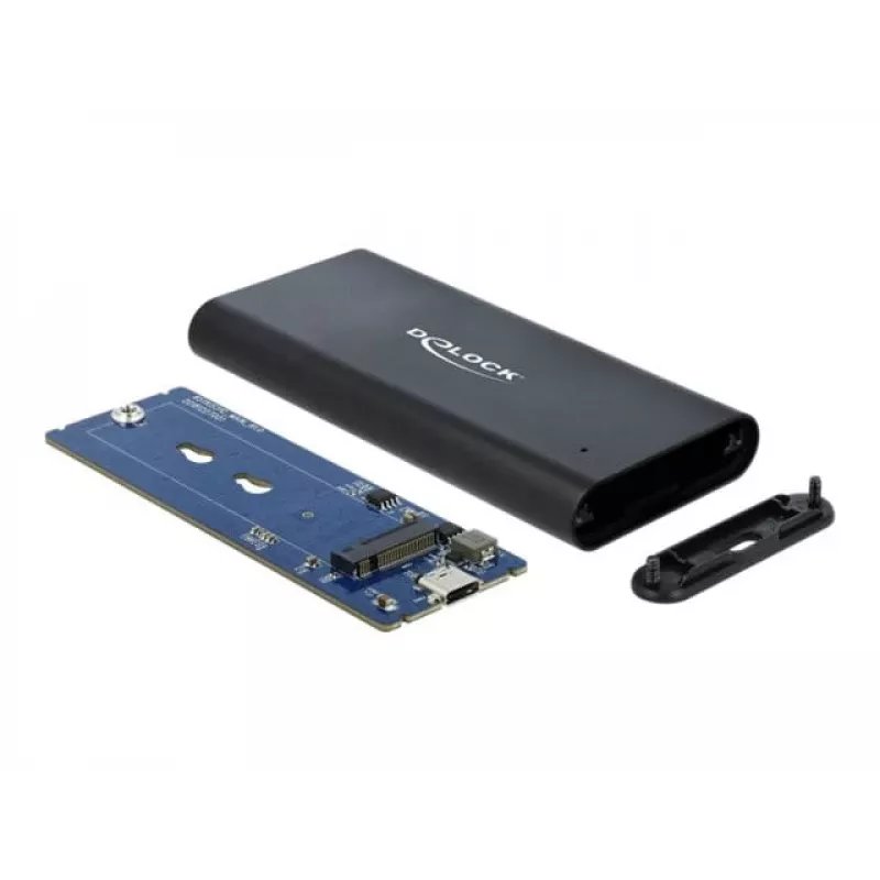 Delock - behuizing voor opslagmedium - M.2 - M.2 NVMe-kaart - USB 3.1 (Gen 2) - zwart (42614)