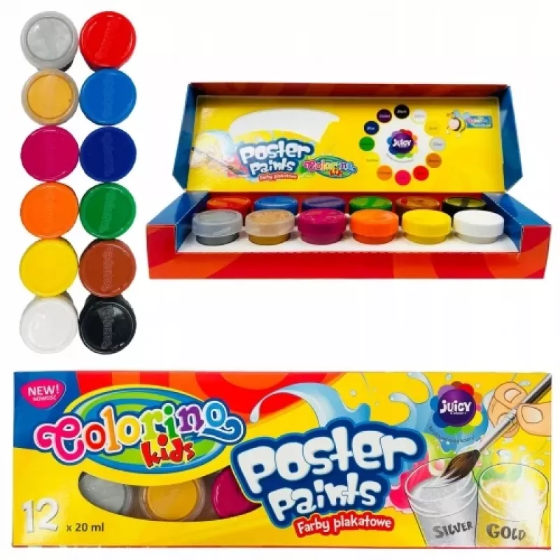 Colorino Kids plakkaatverf 12 kleuren 20 ml