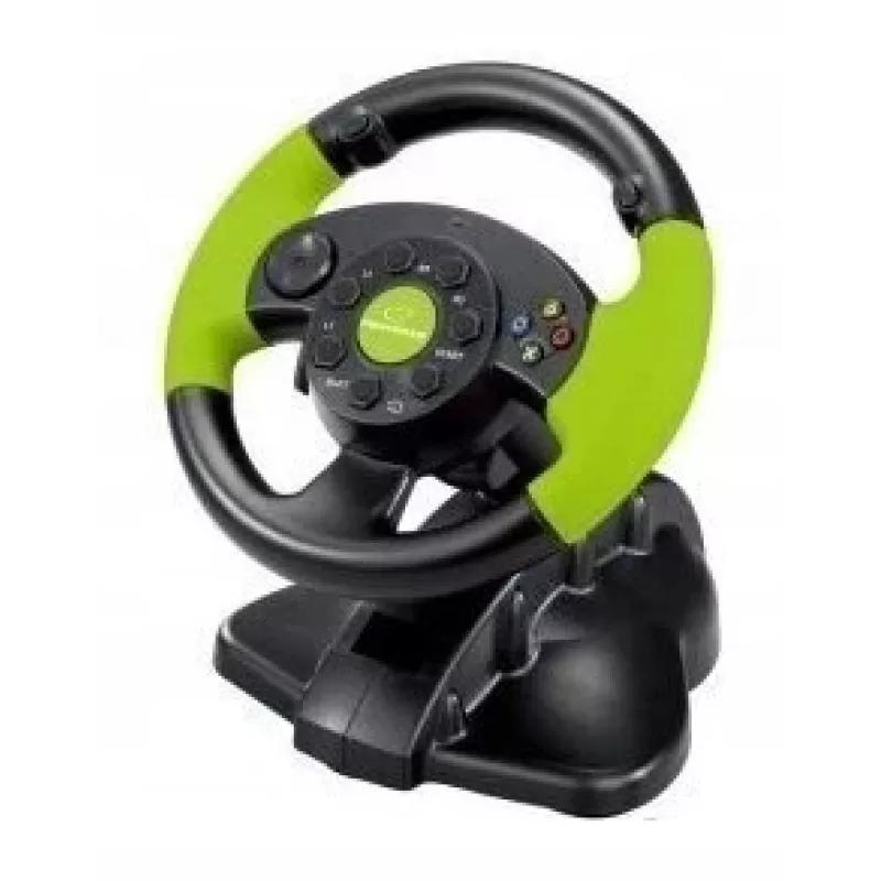 Esperanza EG104 High Octane stuur met pedalen, PC/PS3/Xbox 360, zwart/groen