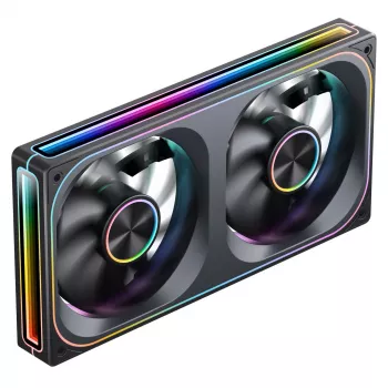 120mmx2 ARGB PWM behuizingsventilator, Jonsbo ZA-240 Infinity Mirror 240mm zwart
