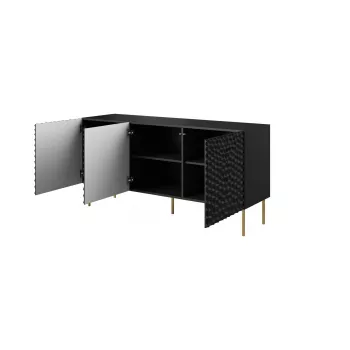 Dressoirkast cama meble HOLE 152x42,5x74,5 cm matzwart, spaanplaat, 16 mm frame