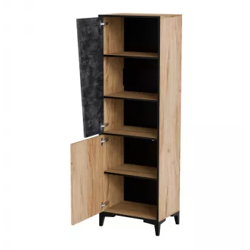 Rek cama meble OVO 2D boekenkast 50×38×182,5 cm eiken/beton