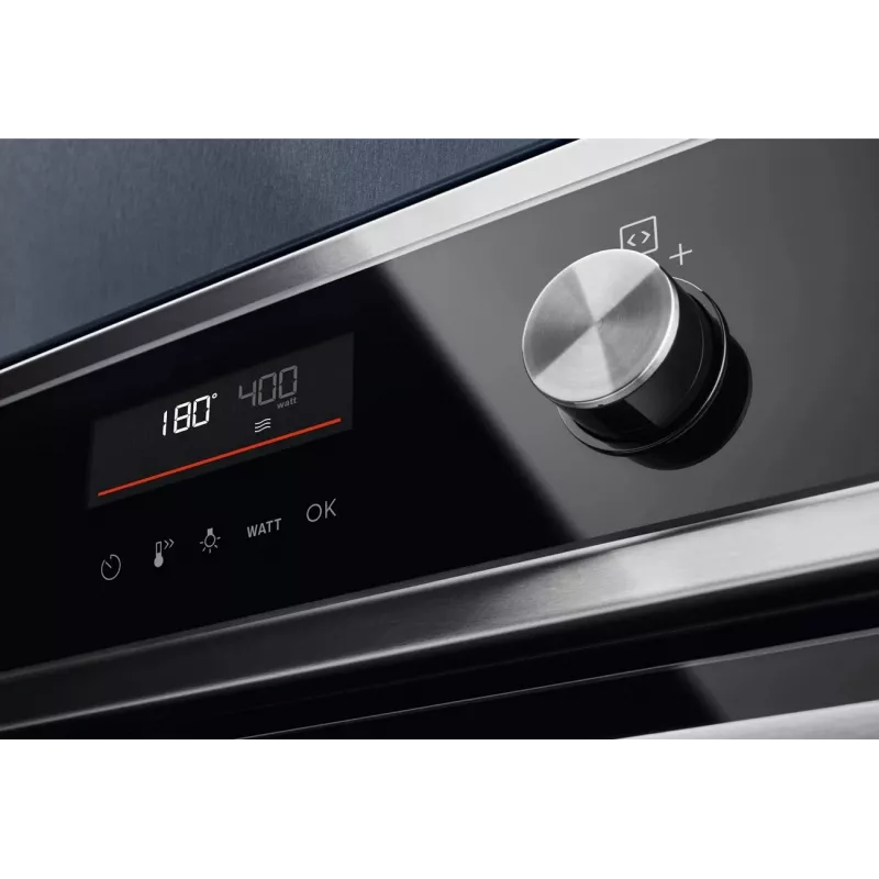 Electrolux EVL6E49X inbouw compacte oven met magnetronfunctie, 44 l, hoogte 45,5 cm, zwart/roestvrij staal