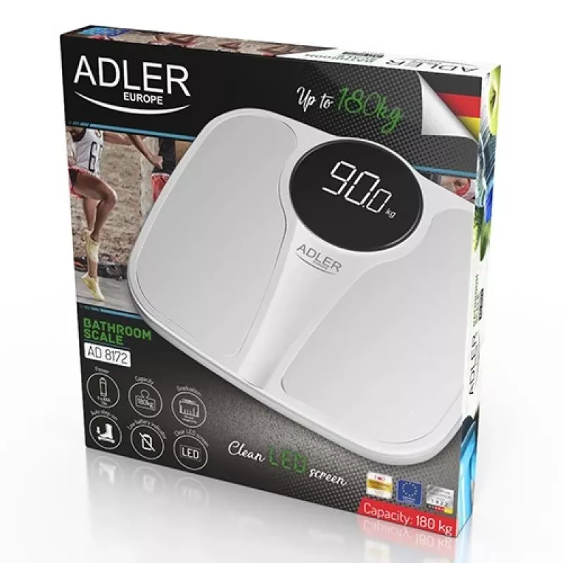 Adler AD 8172w elektronische personenweegschaal LED