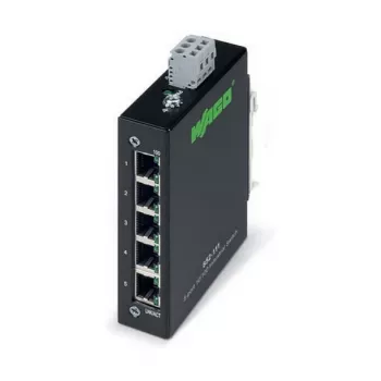 Netwerkswitch Wago 852-111 — 5-poorts Fast Ethernet (10/100), vollduplex, 18–30 V DC