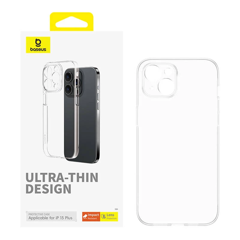 Baseus OS-Lucent Series hoesje voor iPhone 15 Plus, transparant, slank