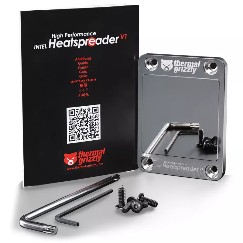 Thermal Grizzly warmteverdeler Intel High Performance Heatspreader V1 – metalen warmte-interface voor CPU-koeling