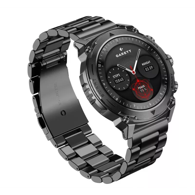 Smartwatch Garett Atom zwart Steel